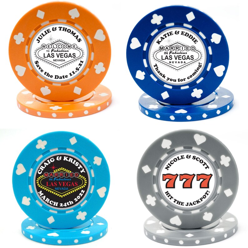 50 LAS VEGAS WEDDING Poker Chips Etsy