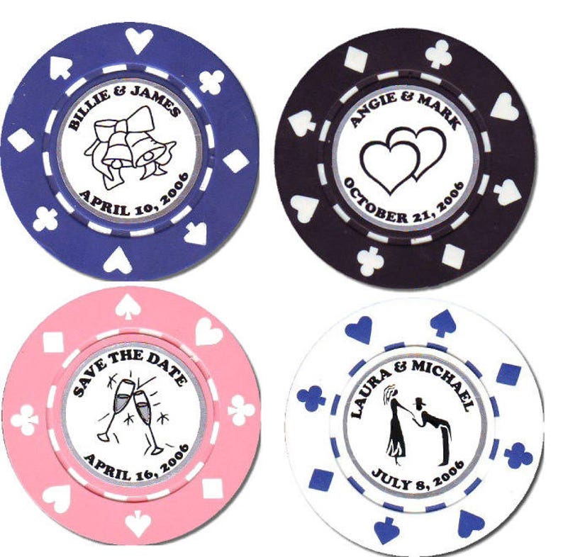 25 Custom Unique Wedding Poker Chip Favors Etsy