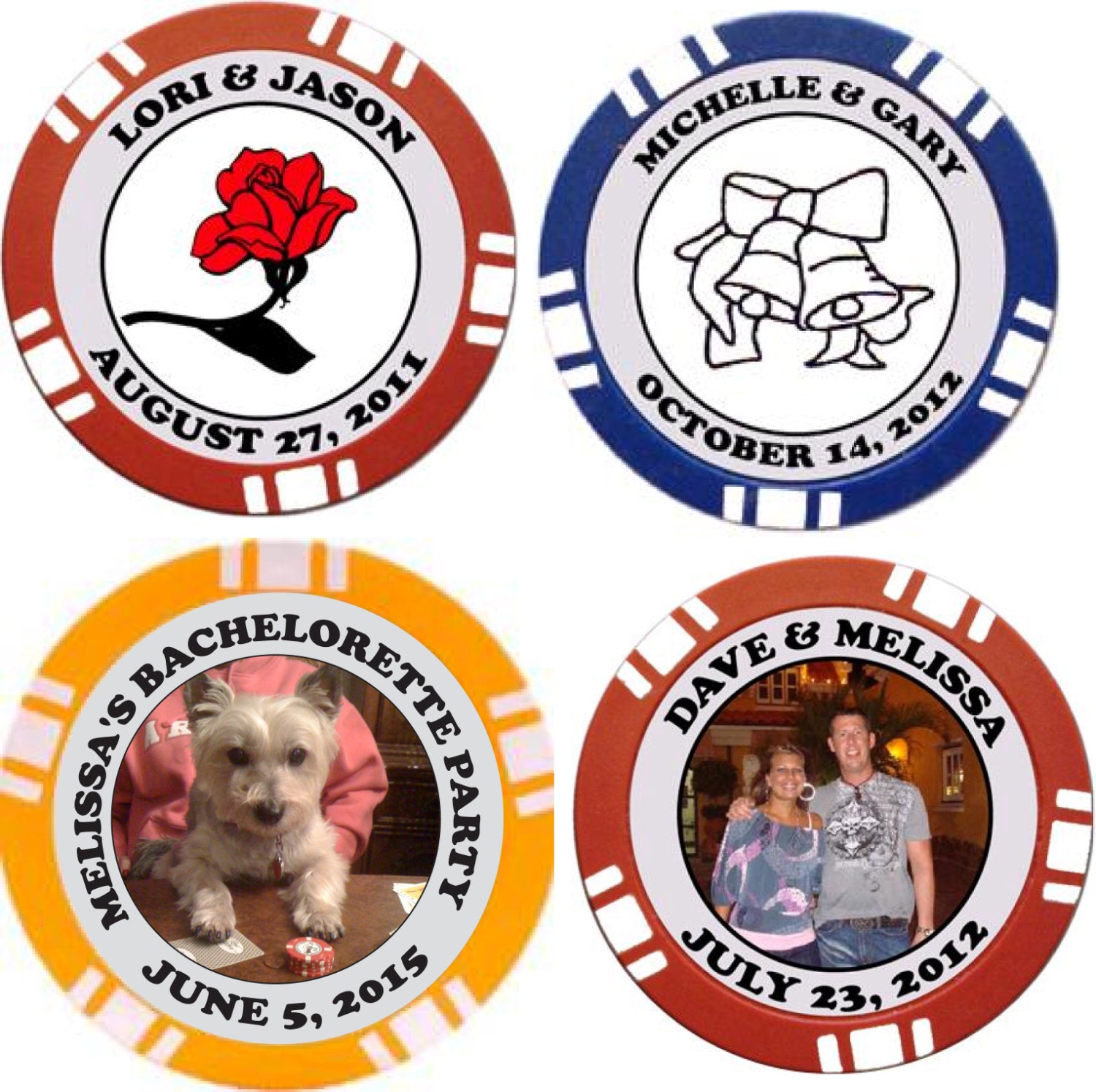 25 Custom Unique LAS VEGAS STYLE Wedding Poker Chips Etsy