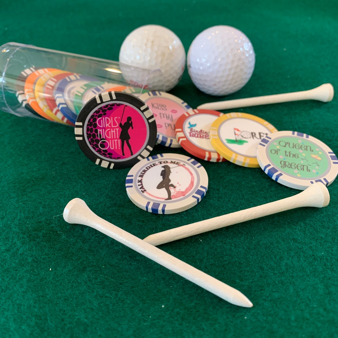 25 Ladies Golf Ball Markers Includes Carrying Case Ladies Etsy
