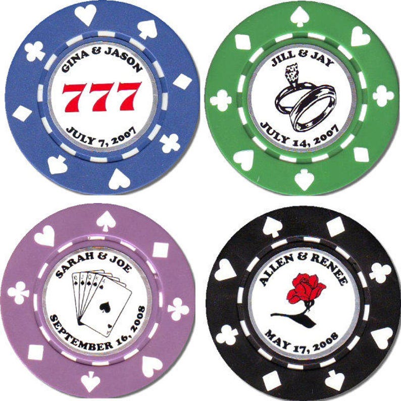 25 Custom Unique Wedding Poker Chip Favors Etsy