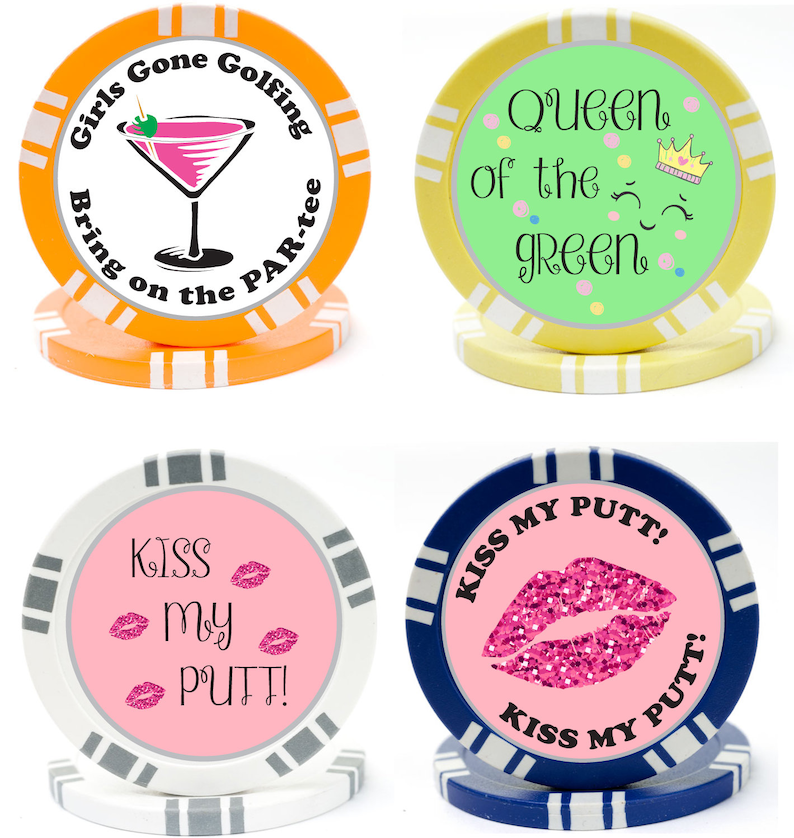 25 Ladies Golf Ball Markers Includes Carrying Case Ladies Etsy