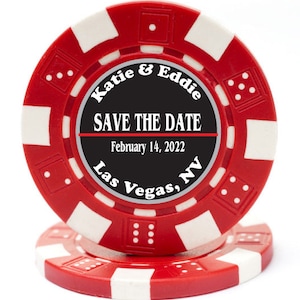 25 Magnetic Custom Diced Wedding Poker Chip Favors,Save the Date,Vegas Wedding,Magnetic Favor,Wedding Favors,Poker Chip Favor