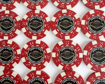 25 Magnetic Custom Diced Wedding Poker Chip Favors,Married In Las Vegas,Vegas Wedding,Magnetic Favor,Wedding Favors,Poker Chip Favor