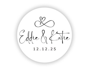 Wedding Labels with names & date, Wedding Favor Stickers, Wedding Stickers, Custom Labels,Wedding Decals,Personalized