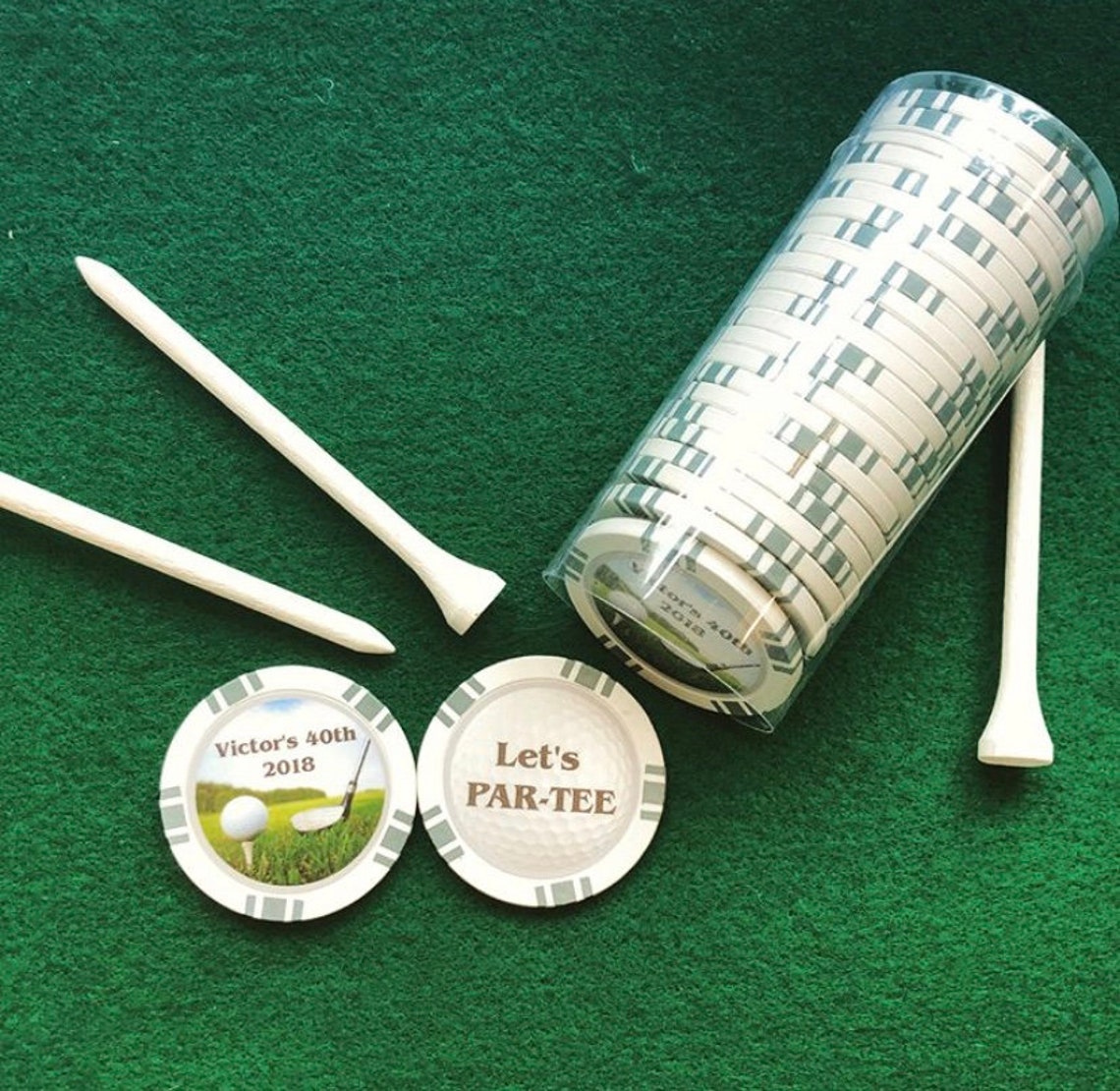 25 Custom Golf Ball Markers With Carrying Tube Etsy