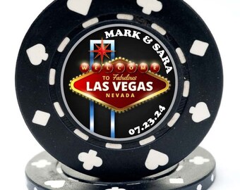 LAS VEGAS WEDDING Magnetic Poker Chips, Las Vegas Wedding, Save the Date, Vegas Weddings