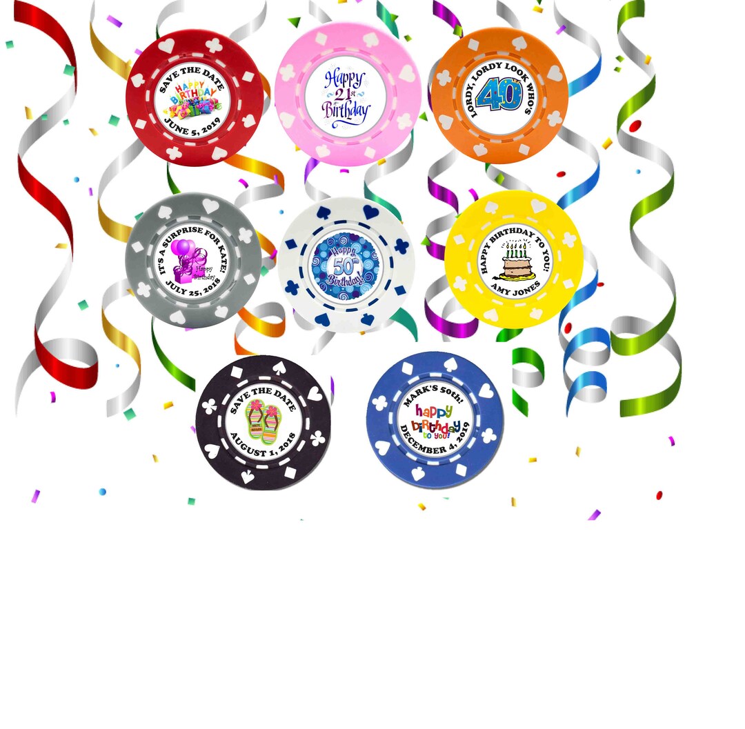 100 Custom BIRTHDAY Poker Chips Etsy