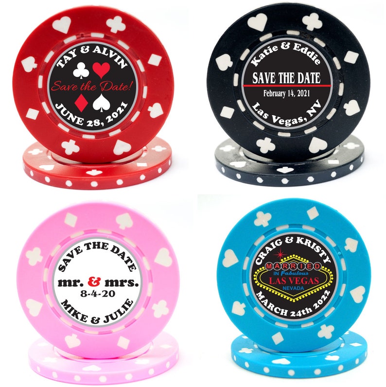 50 Custom SAVE THE DATE Poker Chips Etsy