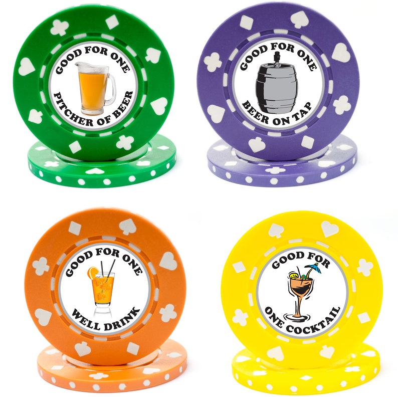 50 Custom Drink Chips Drink Token Free Drink Drink Chips Etsy