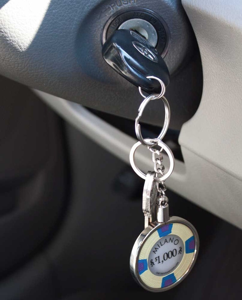 1 Chrome Plated Poker Chip Key Chain Holder Etsy