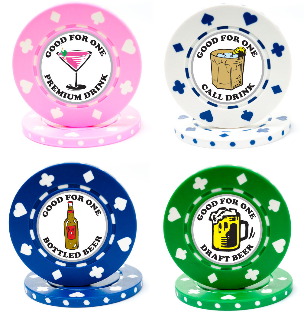 100 Custom Drink Chips, Drink Token, Free Drink, Drink Chips