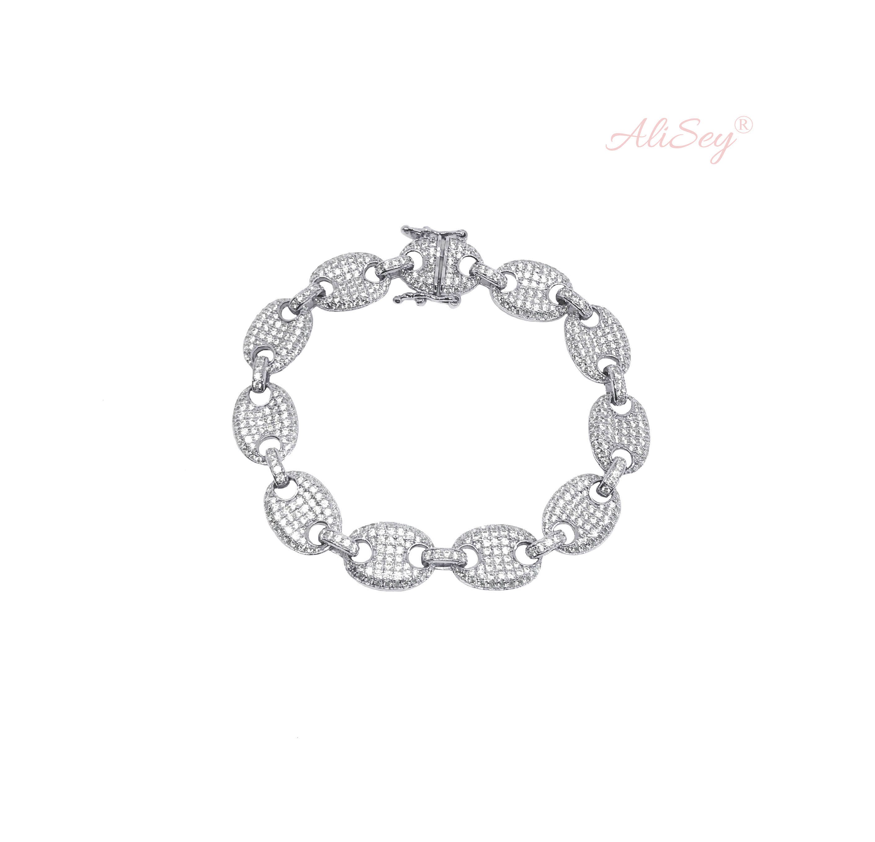 Eye 7 Cord Sterling Silver Bracelet plated in Rhodium