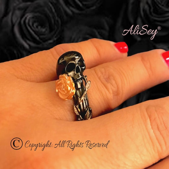 Skull and Rose Ring by Alisey Style #ASR014 Australia