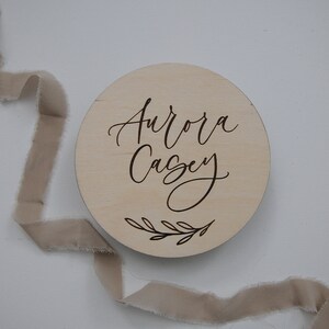 engraved wooden name circle | nursery decor, birth announcement