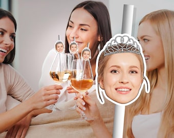 Personalised Photo Straws with Custom Hats for Birthdays, Weddings, and Celebrations