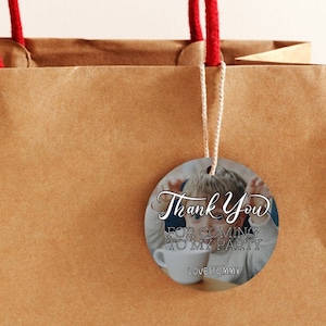 Etiqueta de foto de saco de festa personalizada: decoração de aniversário personalizada e presente para crianças ou adultos