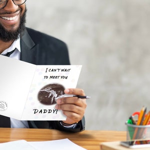 Biglietto di annuncio di gravidanza, rivelazione del bambino, arte dell'ecografia, stampa, bambino in arrivo, personalizzato personalizzato, futura mamma, sorpresa di papà, pancione d'amore