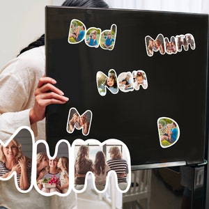 Prénom, aimants pour réfrigérateur personnalisés, cadeau pour maman, cadeau pour papa, cadeau de Noël, cadeau personnalisé, portrait, portrait de famille, photo haute qualité