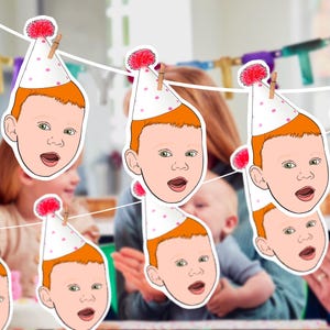 Banner illustrato personalizzato: disegno di ritratto personalizzato per decorazioni di compleanno, laurea, addio al nubilato