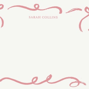 Personalized Hand Painted Ribbon Bow Stationary Set image 2