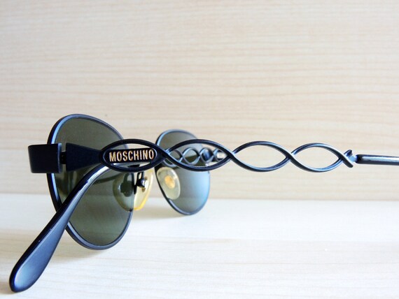 MOSCHINO MM214 by PERSOL vintage sunglasses round bla… - Gem display picture 2