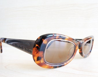 Vintage sunglasses ELIZABETH ARDEN made in Italy new old stock tortoise rare