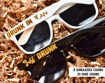 Personalized Bachelorette Sunglasses: Bridesmaid Sunglasses, Team Bride, Drunk in Love, Just Drunk, Bride Squad