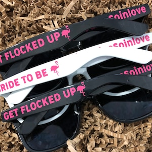 Personalized Flamingo Bachelorette Sunglasses: Get Flocked Up, Last Flamingle, Team Bride Sunglasses, Let's Flamingle