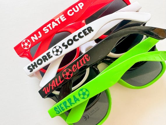 Personalized Soccer Sunglasses: Soccer Tournament, Varsity Gift, State Cup, Futbol