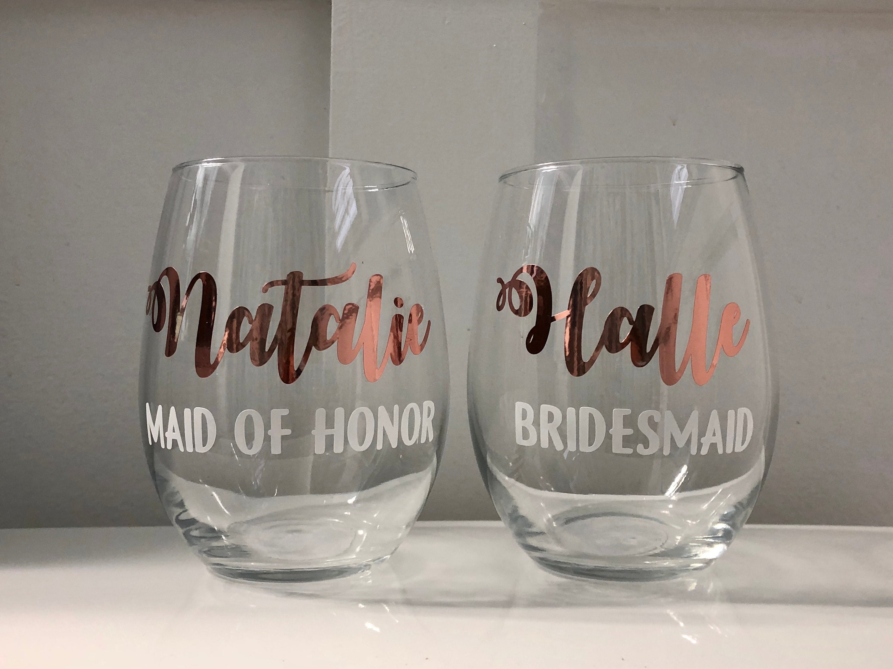 Personalized Bridesmaid Wine Glass Bridesmaid Proposal Etsy