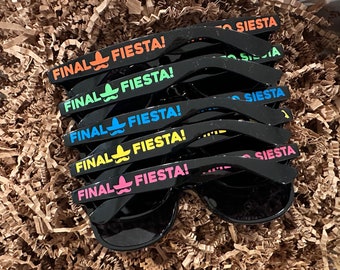 Personalized Mexico Bachelorette Sunglasses: Fiesta, Team Bride Sunglasses, Final Fiesta, Cancun, Tulum, Mexico