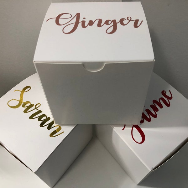 Personalized Ornament Box - 4x4x4 - Bridesmaid Box, Personalized Box