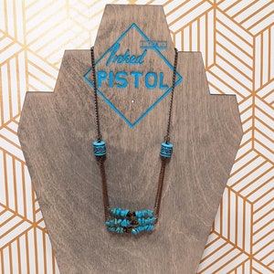 Turquoise Chip Chain Necklace