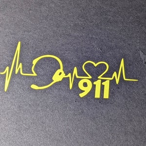 911 Dispatcher Heartbeat Headset Hero Sticker