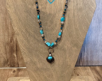 Bronze and Turquoise Necklace