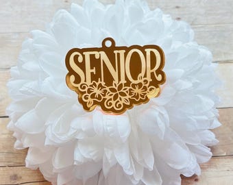 Senior Cutout for Homecoming Mum, Mirrored Acrylic Mum Cutout, Trinket for Homecoming Ribbon, Cutout for Garter, Mum Supplies