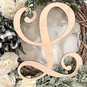 Wooden Letter for outdoor wreath custom wood letter decor initial for front door wreath accessory for wreath wood letter monogram