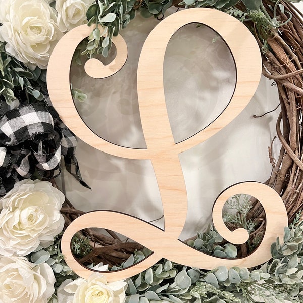 Wooden Letter for outdoor wreath custom wood letter decor initial for front door wreath accessory for wreath wood letter monogram