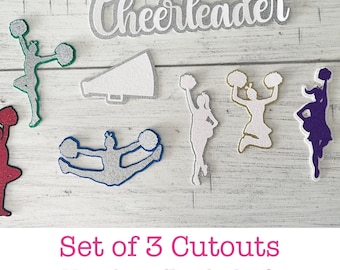 Cheerleader Custom Cutout for Homecoming Mum, Senior Mum, Homecoming Mum Trinket, Homecoming Accessories, Mum Supplies, Mum Diecut