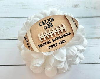 Wood Football Cutout for Homecoming Mum, Homecoming Football Cutout for Garter, Homecoming Mum Supplies, Homecoming Mum Sports, Mum Cutouts