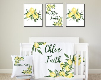 lemon cot bedding