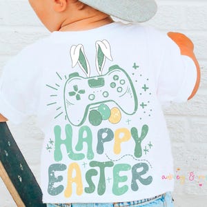 Niño Pascua Digital PNG SVG Sublimación Feliz Gamer Conejito Gaming Conejo Retro Pequeño Joven Niño Niño Pequeño Archivo de Corte Camiseta Diseño Gráfico DTF dtg