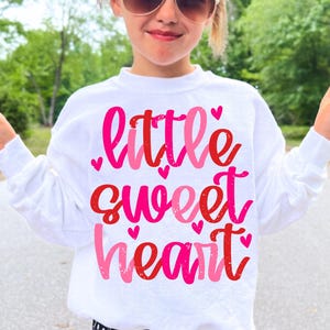 Little Sweet Heart Valentine's Day SVG, Trendy Kids Design (Digital Download) PNG Craft for Shirts, Stickers, and Tumblers