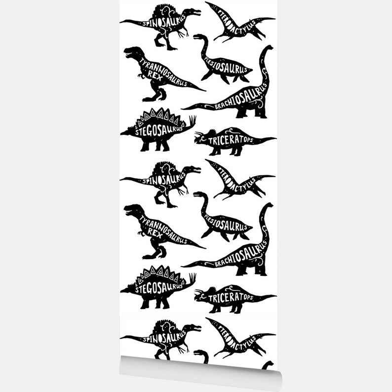 Dinosaur Wallpaper Peel and Stick Wallpaper Self Adhesive Etsy