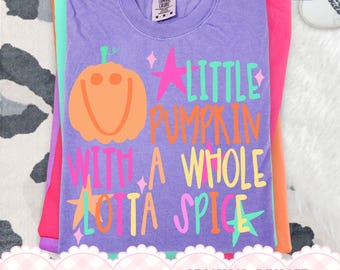 Little Pumpkin With A Lot Of Spice SVG, Fall PNG, Trendy Png, Toddler Png, Kids Png, Autumn Png, Fall Pumpkin Png, Stars Png, Preppy Png