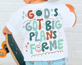 God's Got Big Plans SVG, Christian Png, Kids Png, Religious Png, Retro Png, Boy Png, Trendy Png, Faith-Based, Toddler Png, Bible Png, Stars