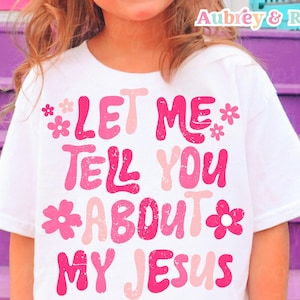 Trendige christliche PNG SVG Sublimationsschnittdatei Jesus liebt mich, das weiß ich kleines Mädchen Retro Kind Kleinkind religiöses Grafikdesign DTF