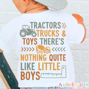 Traktoren Lastwagen nichts ganz wie kleine Jungen Bau Bagger Kid PNG SVG Sublimation geschnitten Datei Baby Retro Kleinkind Boho Grafikdesign