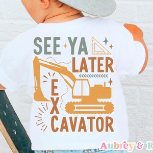 Kleine jongen bouw PNG SVG See Ya Later graafmachine graafmachine apparatuur sublimatie Cricut gesneden bestand Retro peuter boho grafisch ontwerp